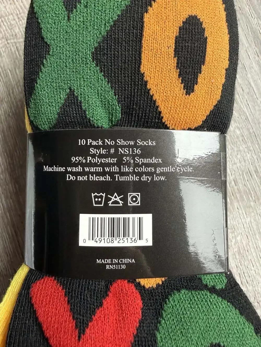 IPNY 10-Pack No Show Socks Style #NS136 Multi-Color Patterned Size 9-11